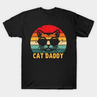 Vintage Cat Daddy Father's Day Funny Cat Lover T-Shirt